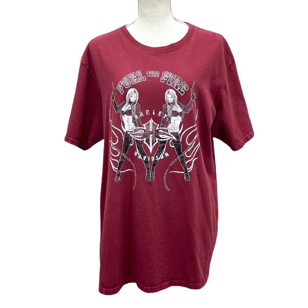 HARLEY-DAVIDSON Short Sleeve Burgundy Men’s/Unisex Graphic Tee Shirt Size 2XL